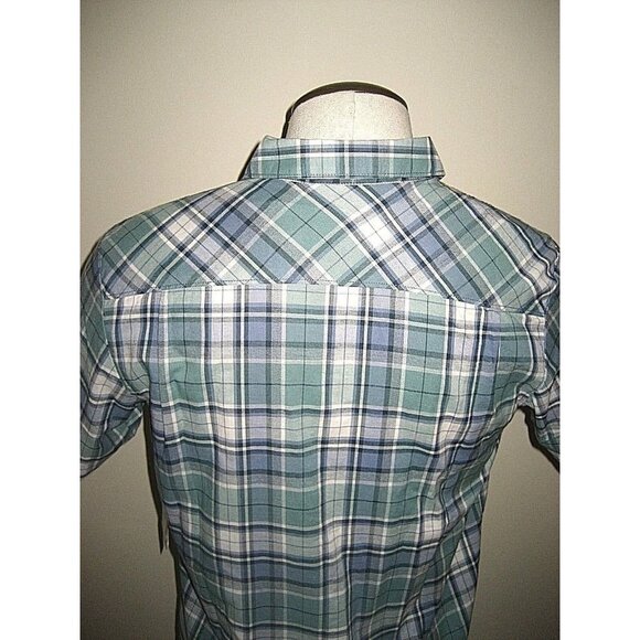 Vans Men's Off The Wall SS Button up 1 pocket Shirt Green Plaid size Small NWT - Picture 3 of 3